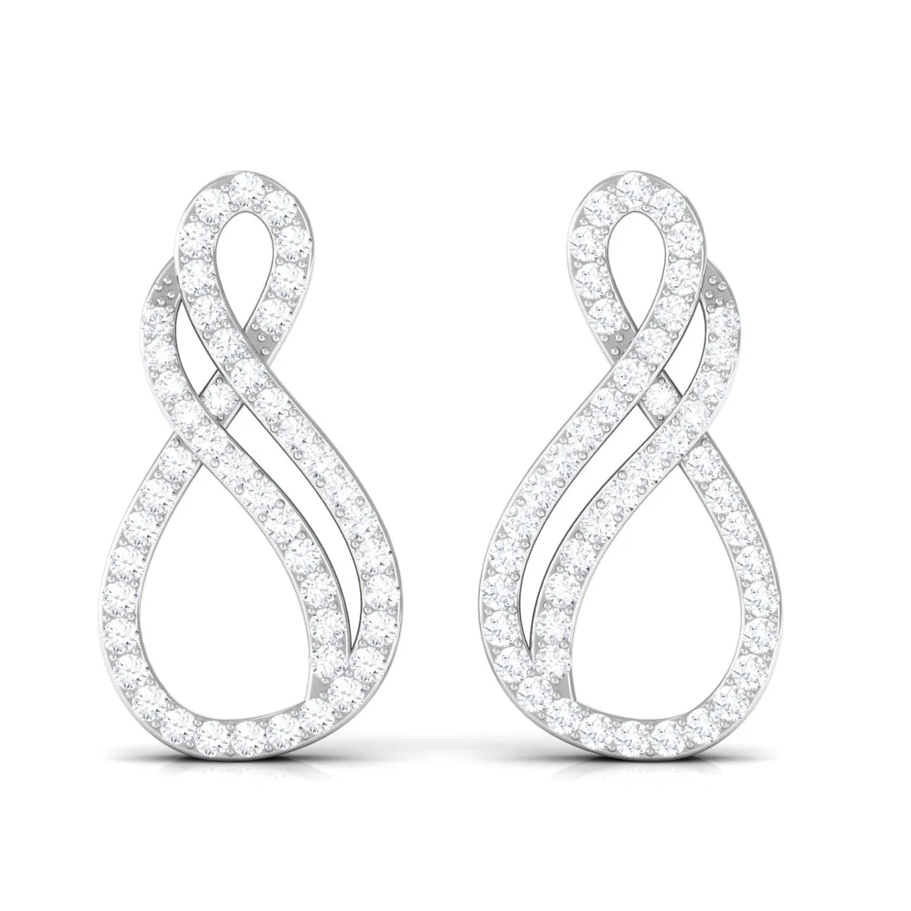 Minimal Diamond Stud Earrings in Pave Setting