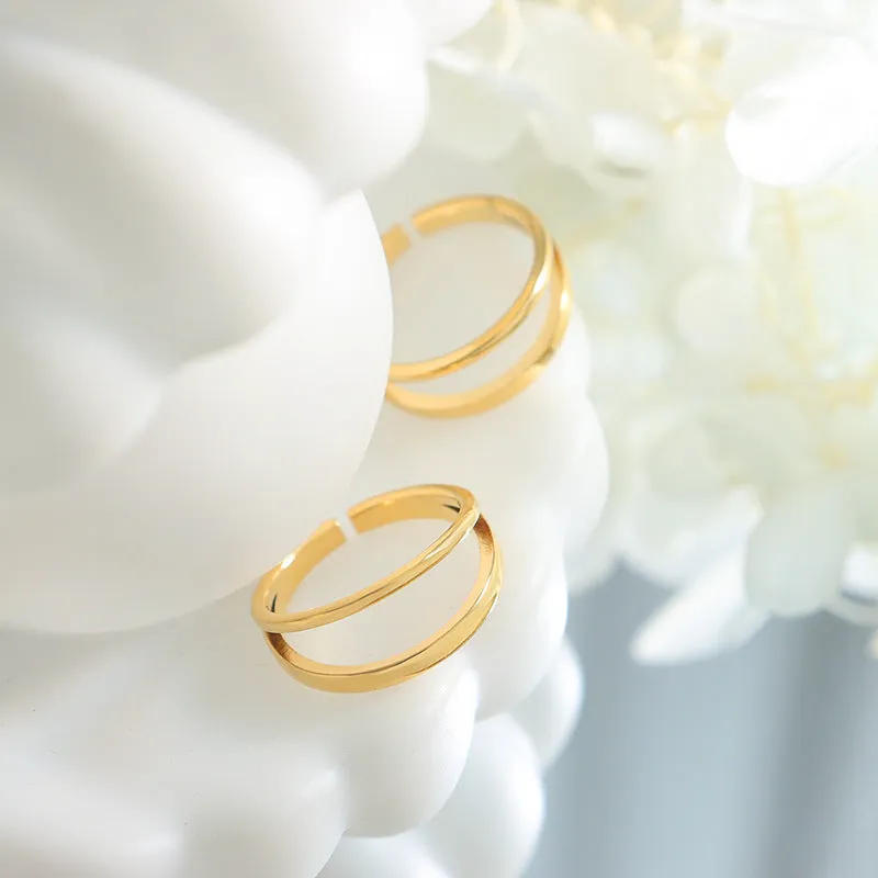 Minimalist Japanese and Korean Stacking Ring for Women with Unique Personality