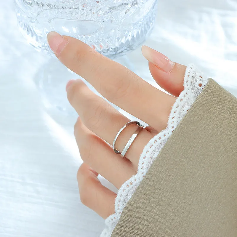 Minimalist Japanese and Korean Stacking Ring for Women with Unique Personality