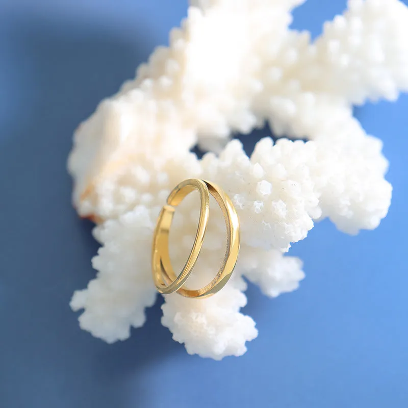 Minimalist Japanese and Korean Stacking Ring for Women with Unique Personality