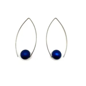 Navy Blue Inverted Sphere Earrings