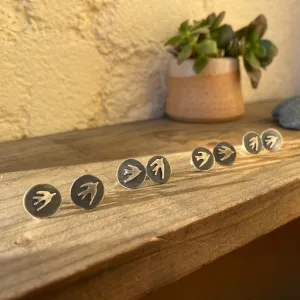 NEW! Oxidized Silver Circles with Bird Posts by Ashley Procopio