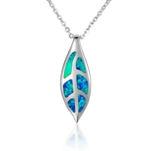 Opal Maile Leaf Pendant