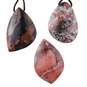 Orange Silver Leaf 26x35-40mm Free Form Pendant