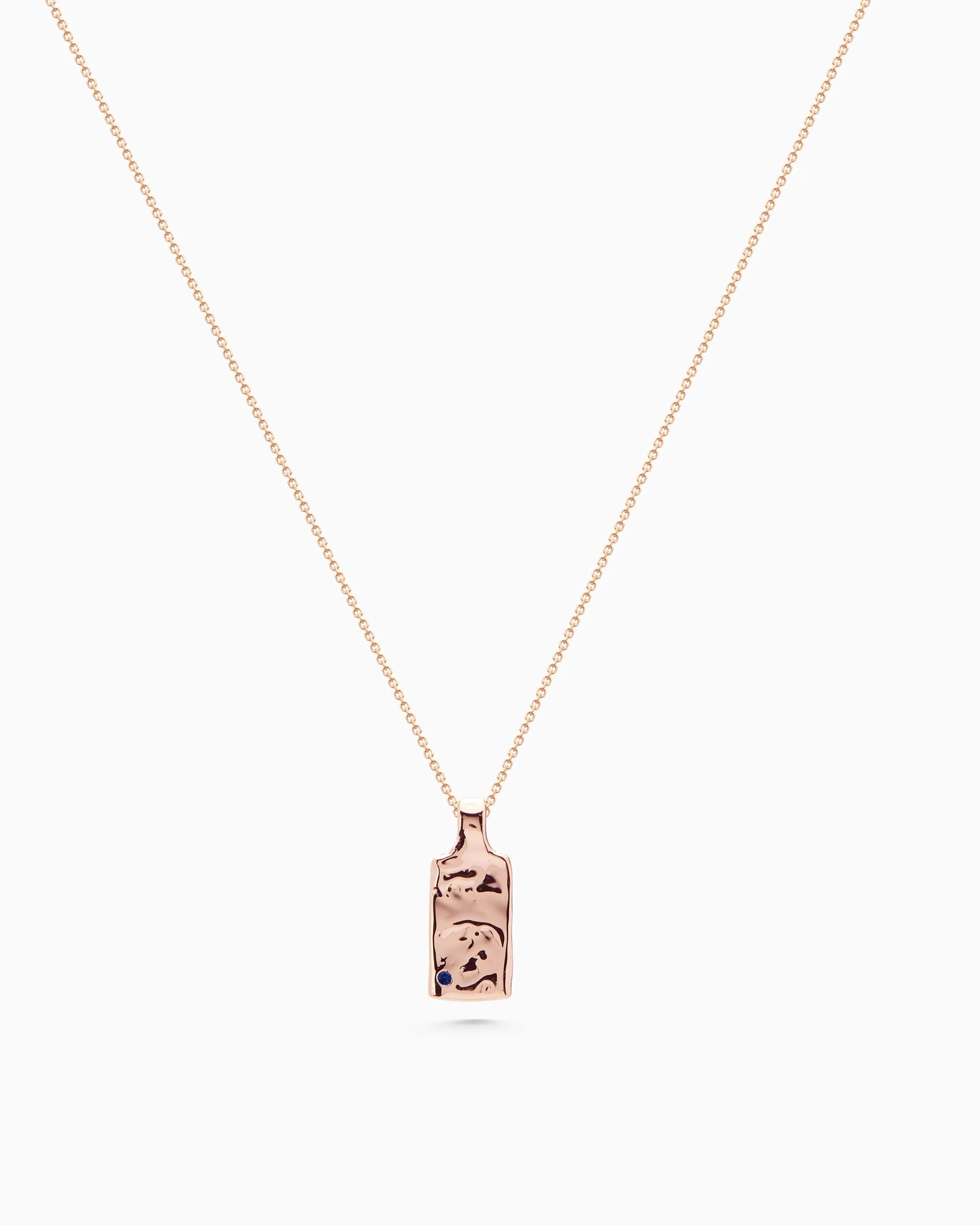 Organic Birthstone Tag Wide | Rose Gold