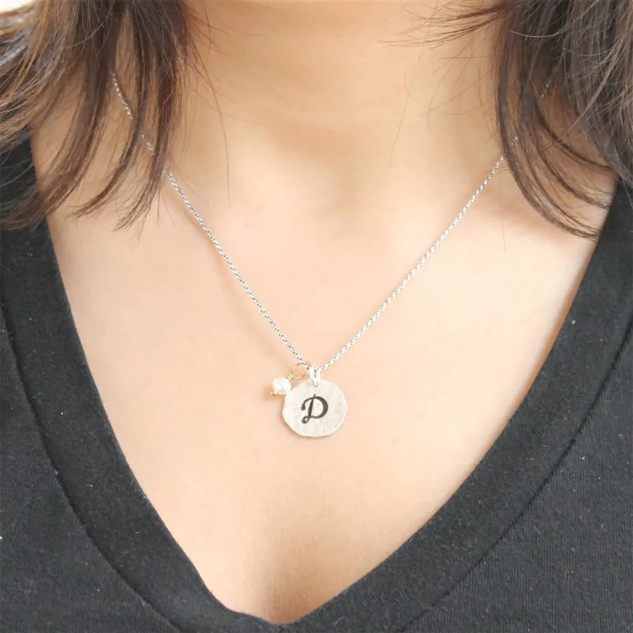 Organic Initial Necklace