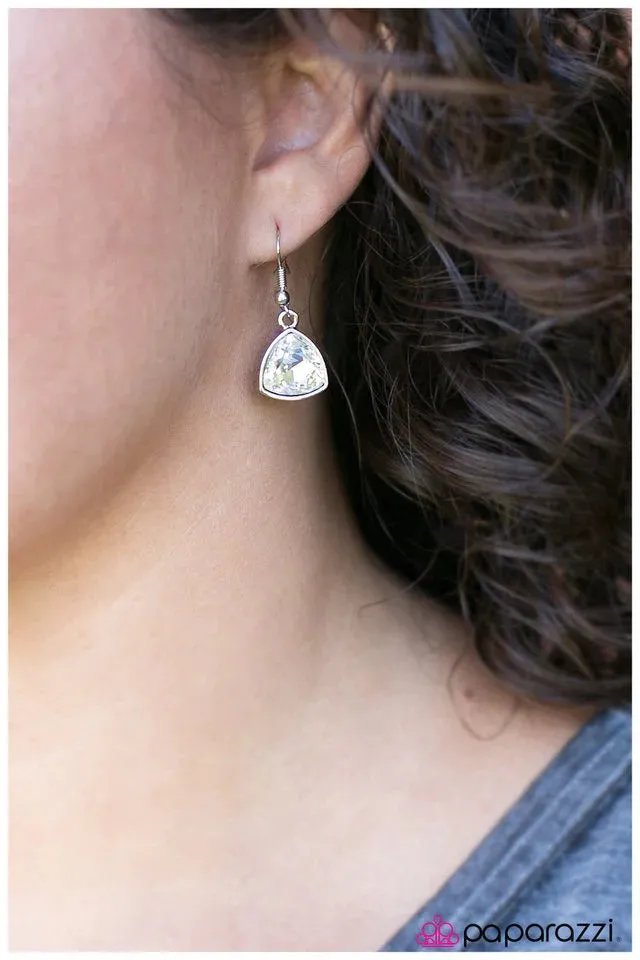 Paparazzi Earring ~ All I Adore - White