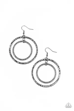 Paparazzi Earring ~ Fiercely Focused - Black