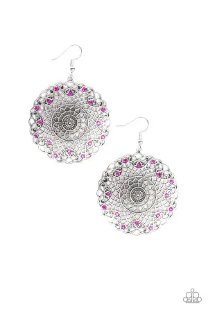 Paparazzi Earring ~ Mandala Mandalay - Pink