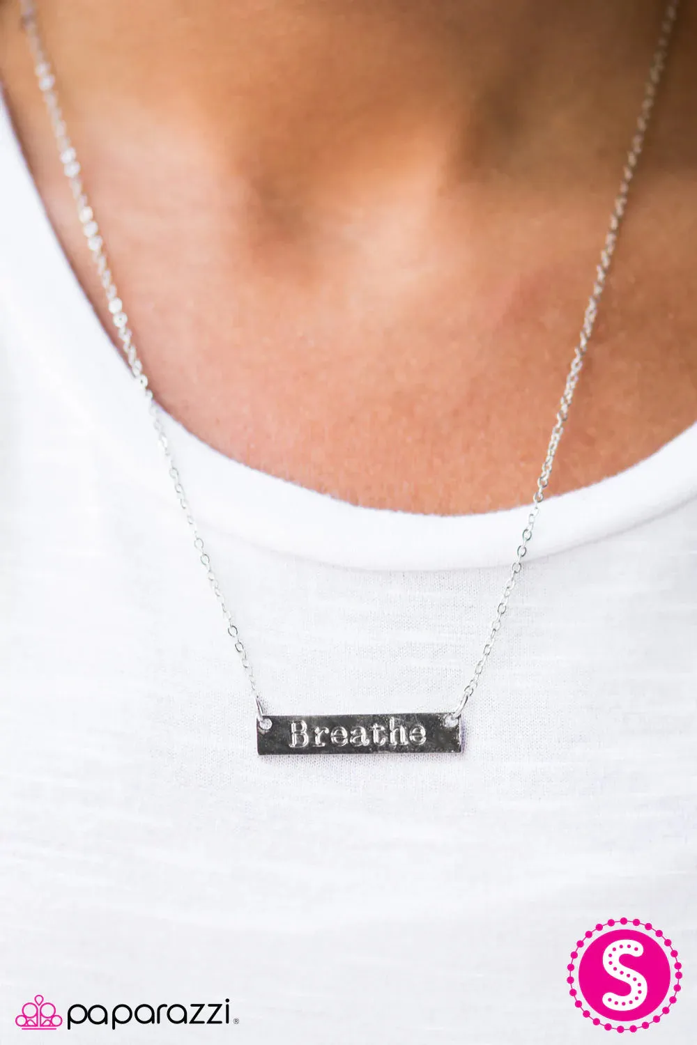 Paparazzi Necklace ~ Breathe In, Breathe Out  - Silver