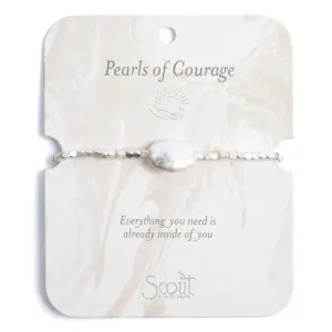 Pearl Affirmation Bracelet - Courage / Silver