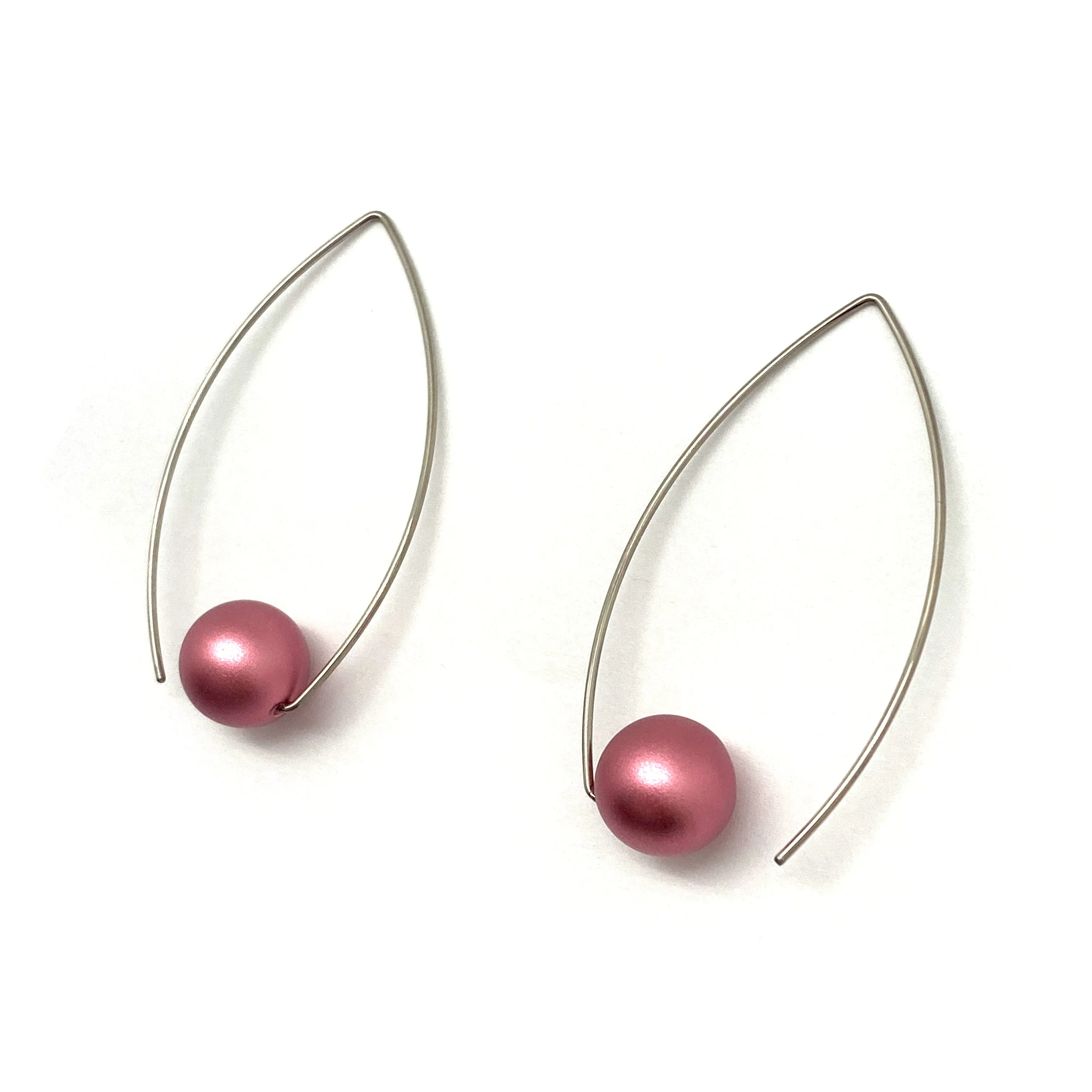 Pink Inverted Sphere Earrings