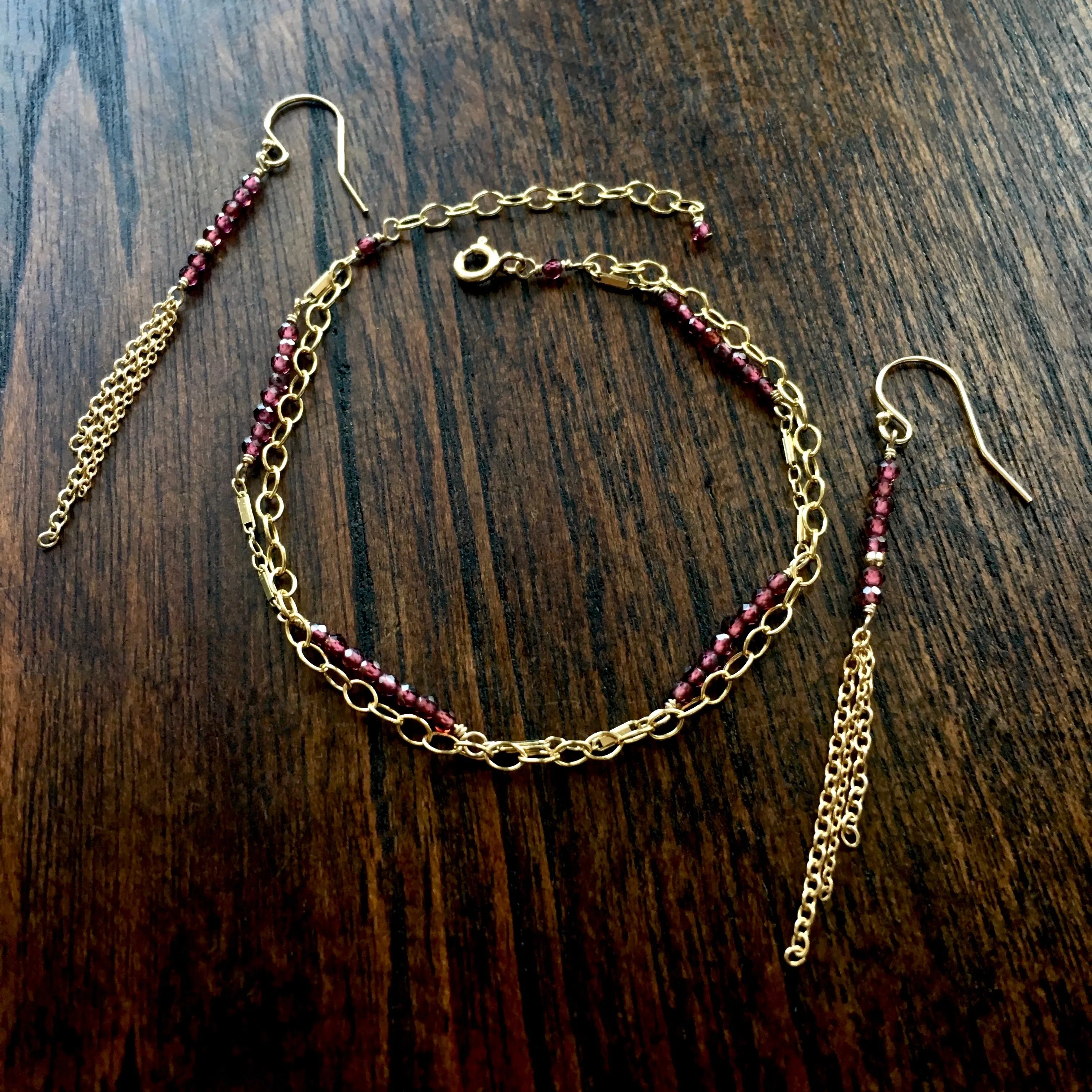 Piper - Rhodolite Garnet, 14k Gold Filled Earrings