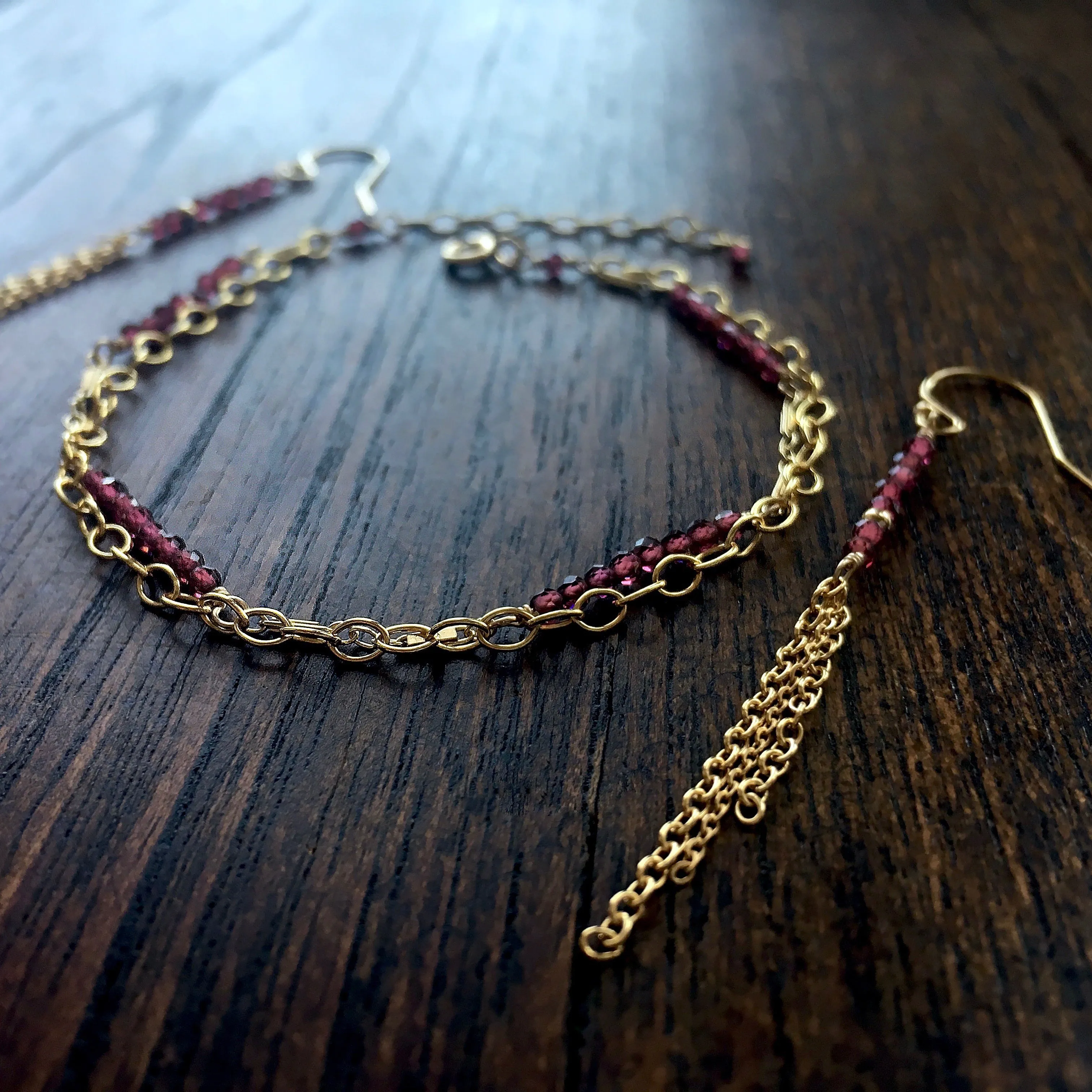 Piper - Rhodolite Garnet, 14k Gold Filled Earrings