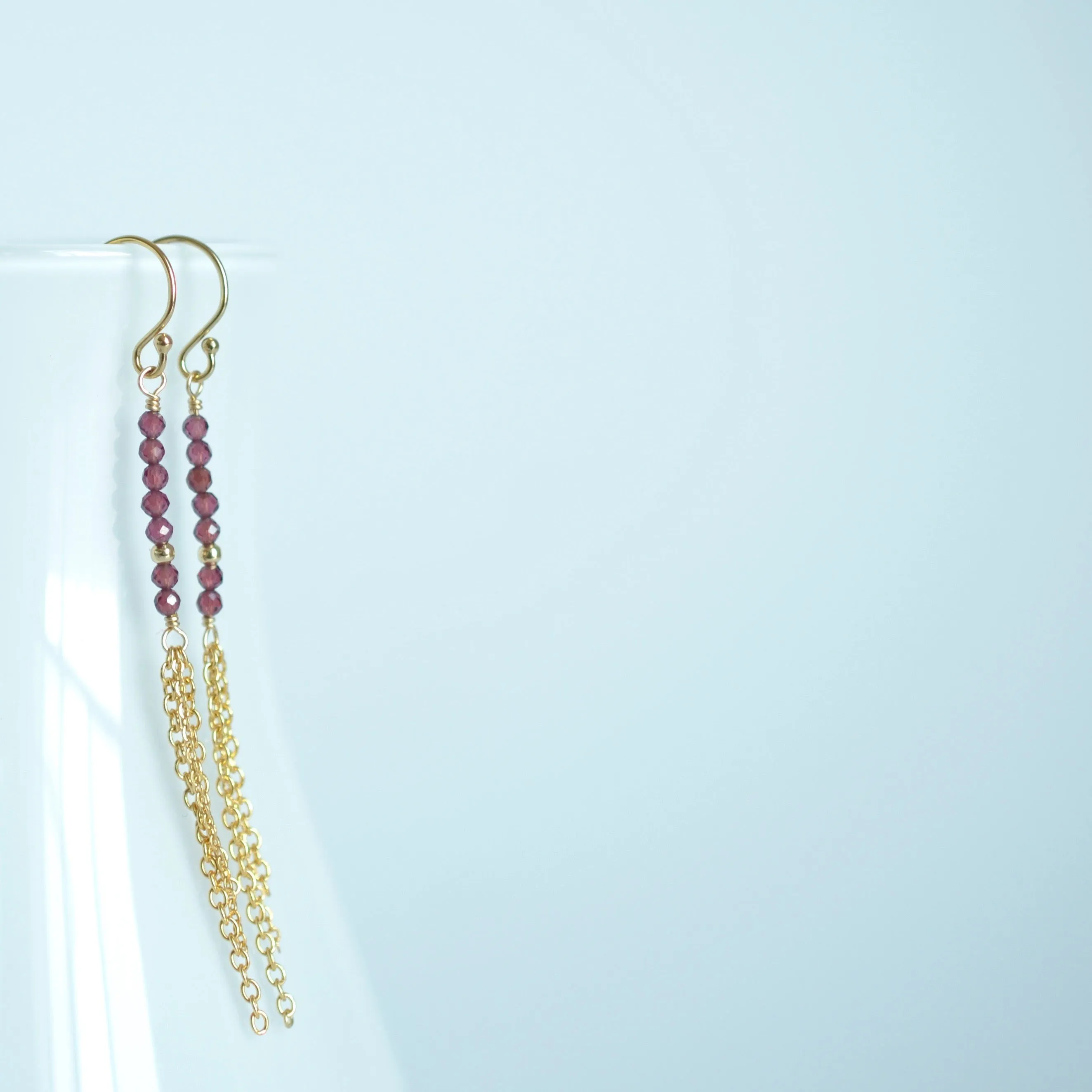 Piper - Rhodolite Garnet, 14k Gold Filled Earrings