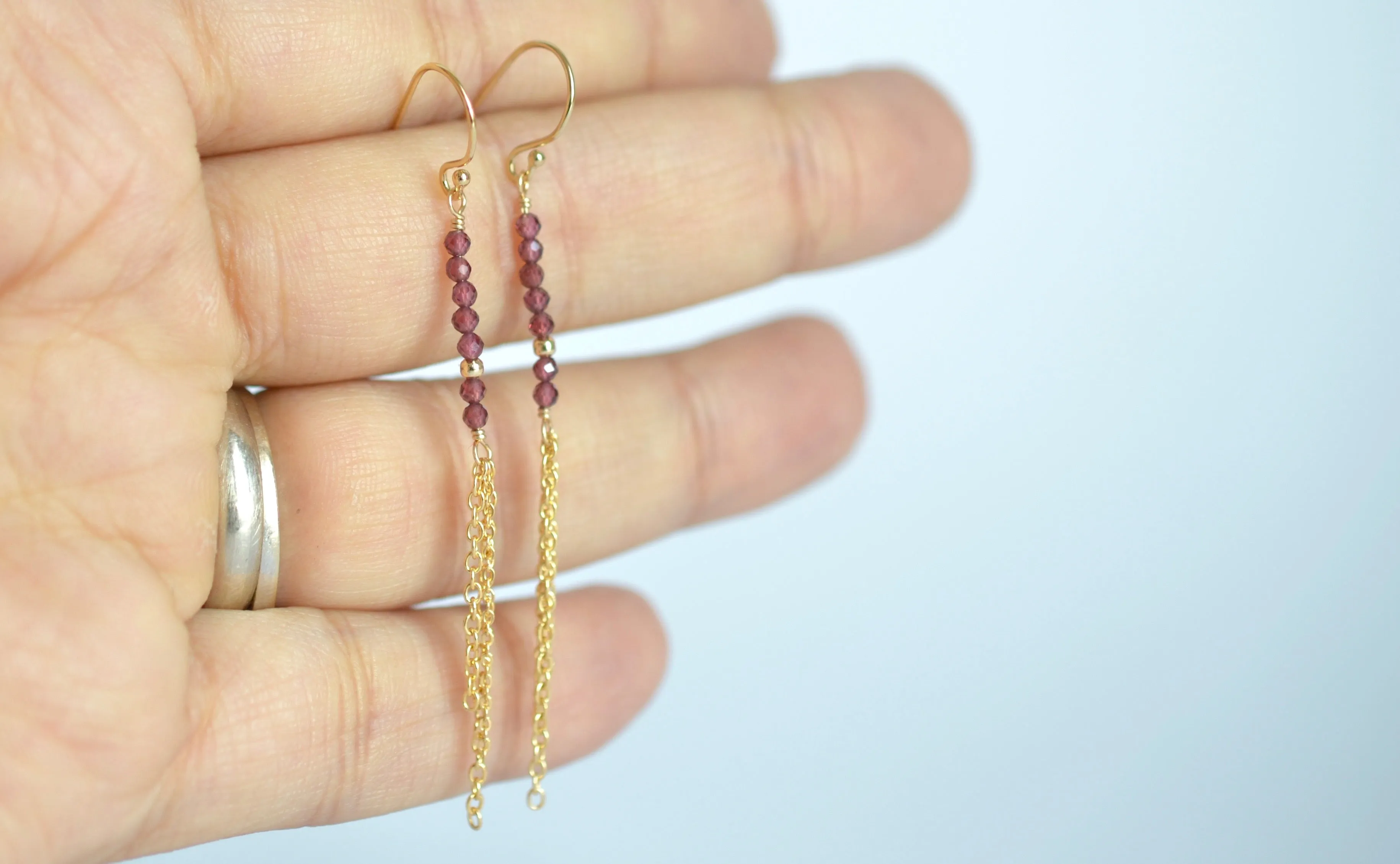 Piper - Rhodolite Garnet, 14k Gold Filled Earrings