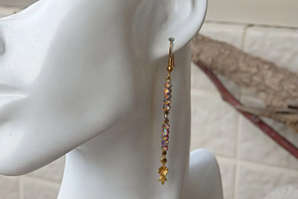 Rhinestone bar earrings