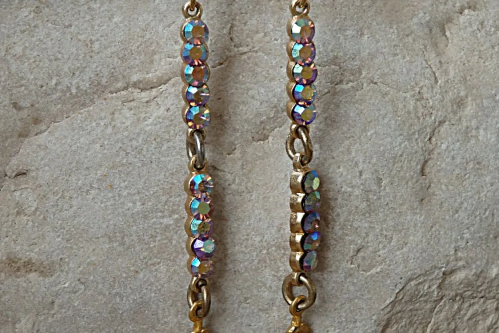 Rhinestone bar earrings