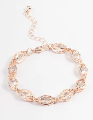 Rose Gold Classic Marquise Cubic Zirconia Bracelet