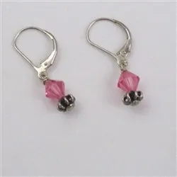 Rose Pink Crystal Delicate  Earrings