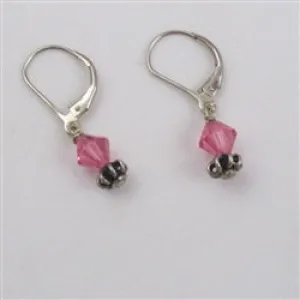 Rose Pink Crystal Delicate  Earrings