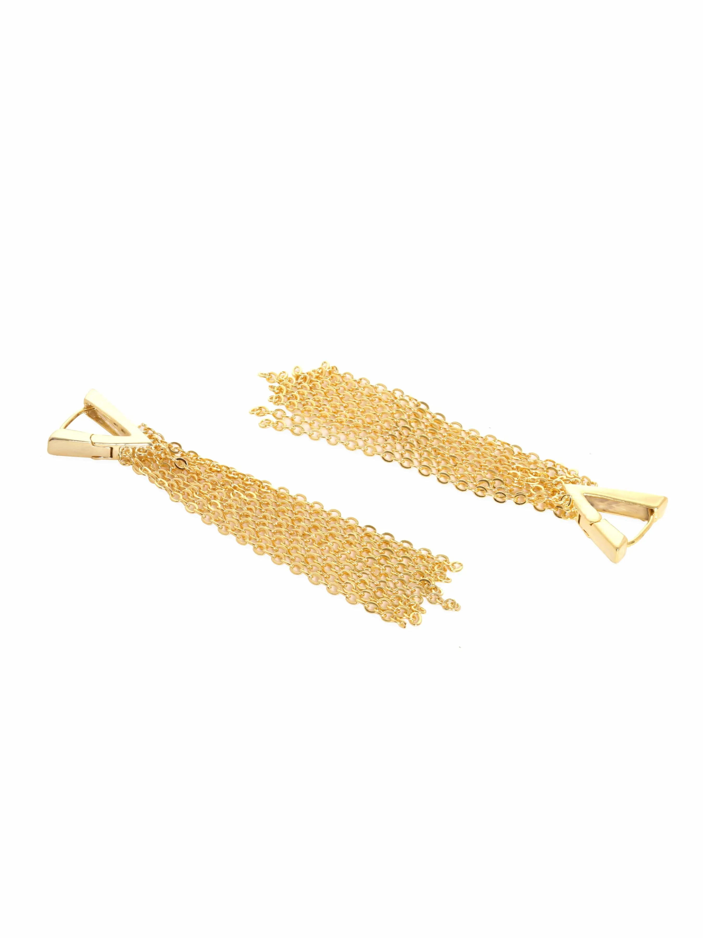 Rubans Voguish 22K Gold plated Stainless Steel Waterproof  Delicate chain tassels Tarnish fring Earring