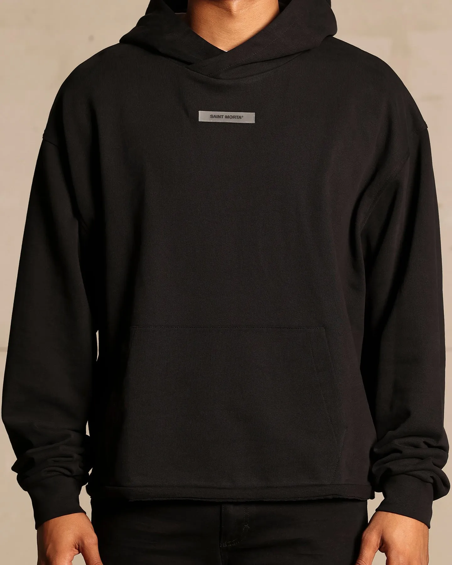 Saint Morta Monogram Boxy Hoodie Black