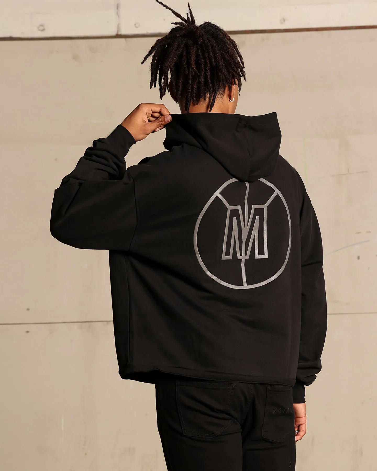 Saint Morta Monogram Boxy Hoodie Black