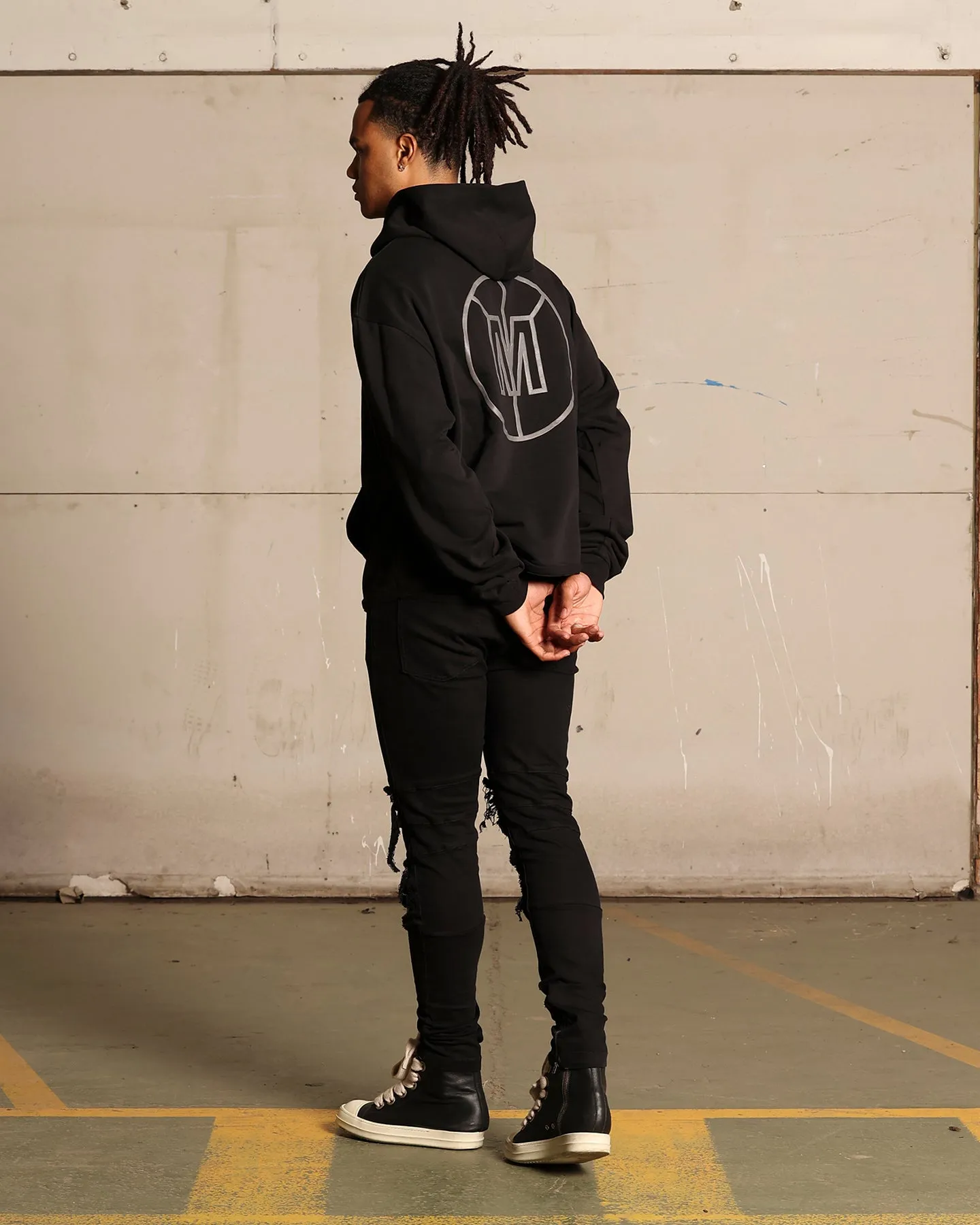 Saint Morta Monogram Boxy Hoodie Black