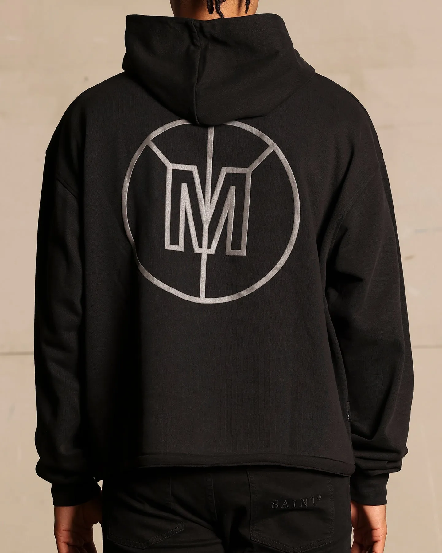 Saint Morta Monogram Boxy Hoodie Black