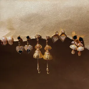 Set of 5 Minimal Jhumkas and Elegant Earrings