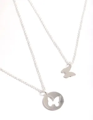 Silver Butterfly Cut Out Necklace Pack