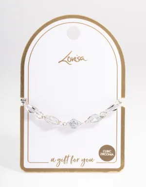 Silver Classic Marquise Cubic Zirconia Bracelet