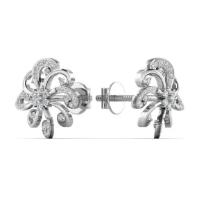 Silver Swirls Stud Earrings