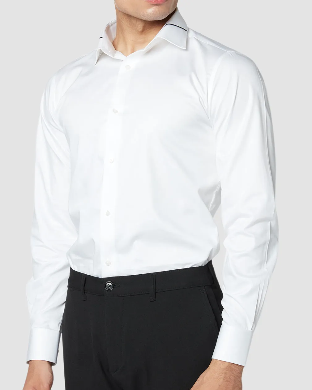 Soktas Piped Collar Shirt - White