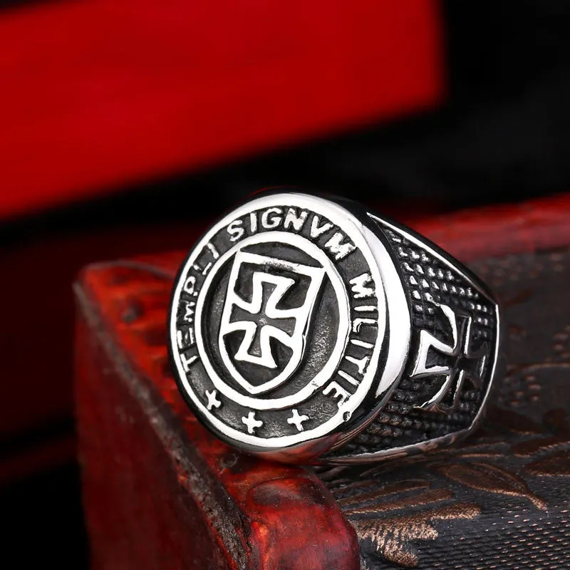 Steel soldier New Arrival cross Knights Templars ring men stainless steel unique jewelry exquisite men biker ring