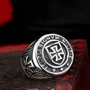 Steel soldier New Arrival cross Knights Templars ring men stainless steel unique jewelry exquisite men biker ring