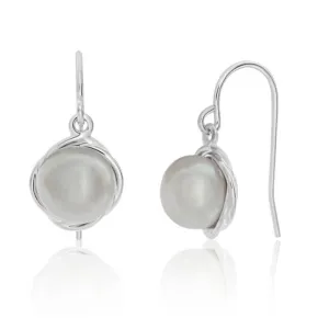 Sterling Silver Freshwater Pearl Drop Earrings