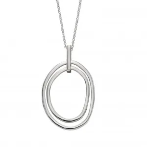 Sterling Silver Organic Double Hoop Pendant P4864