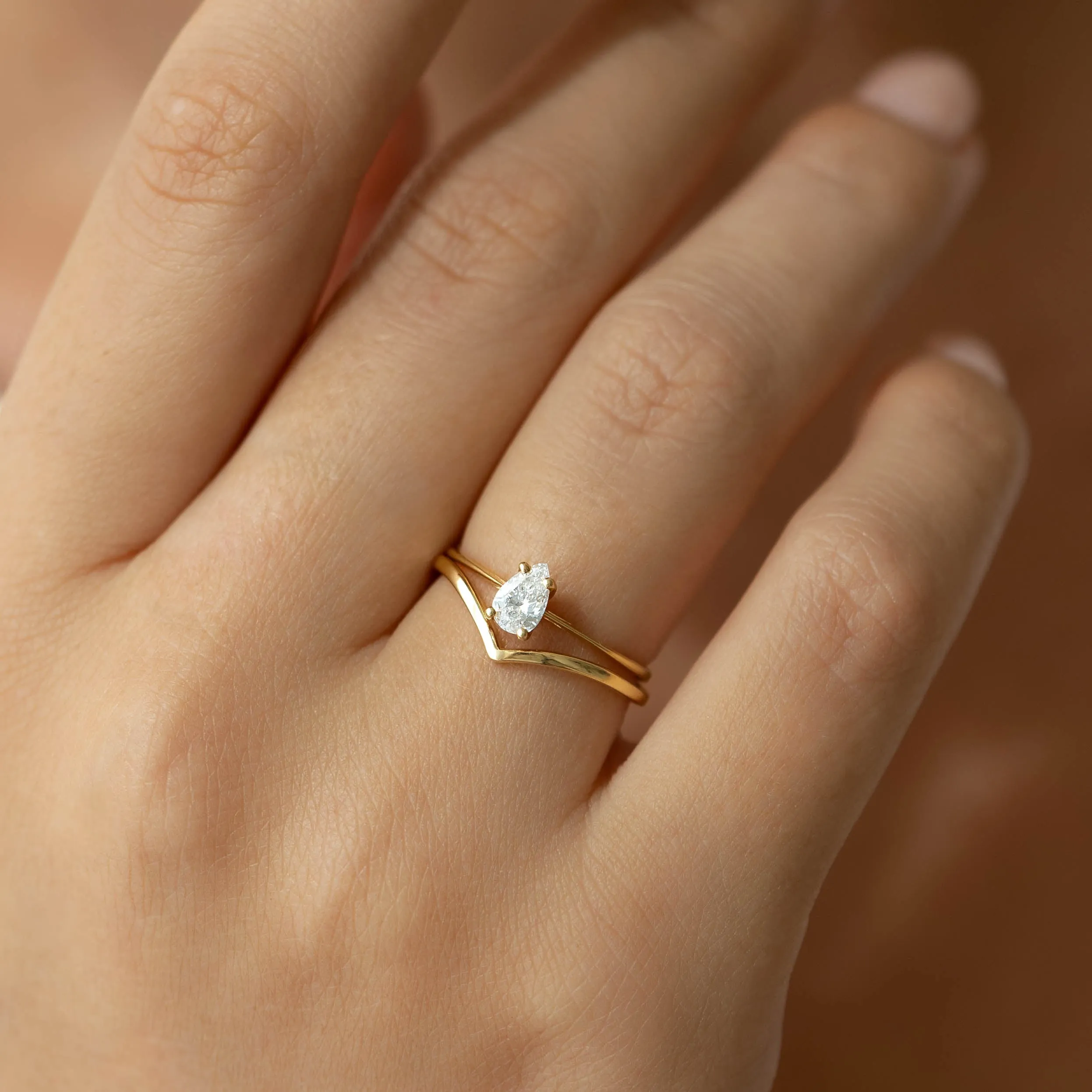 V Ring 14k Gold - Malva