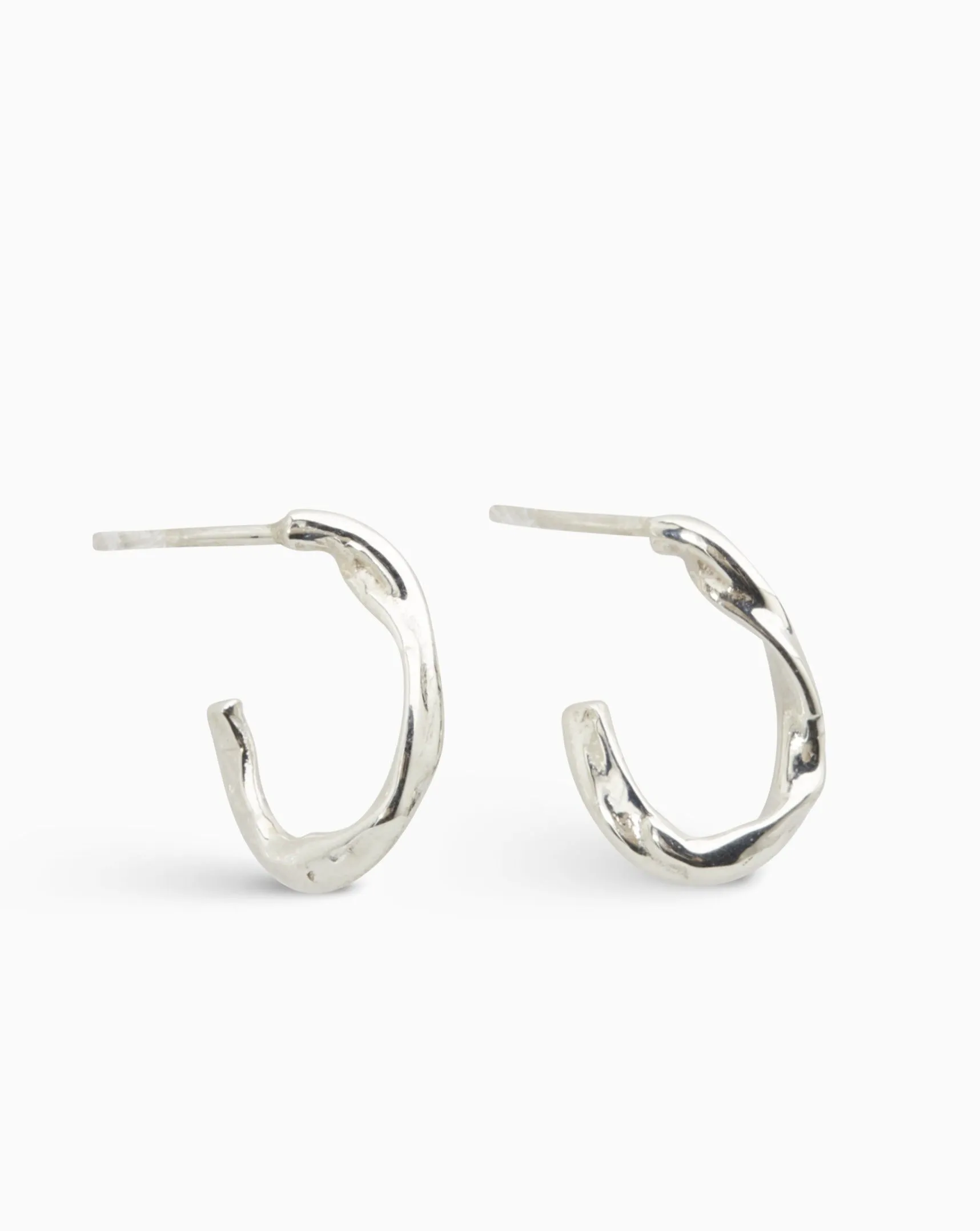 Wave Link Earrings | Silver